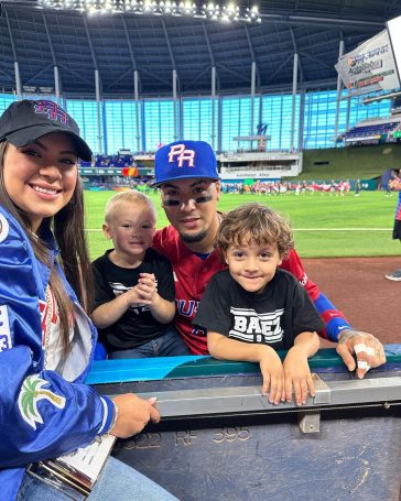 Javy Baez Wife and Sons